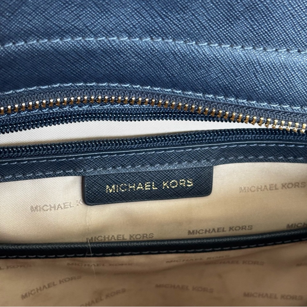 MICHAEL KORS Quinn Large Saffiano Leather Satchel (Color: Navy Blue) - Picture 14 of 15